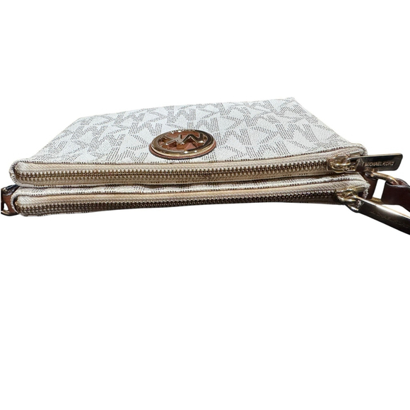 Michael Kors Fulton Large White,Gray Signature Logo Crossbody Bag - Picture 6 of 16